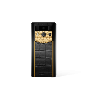 Metavertu 2 Max Screen Luxury Custom-Made Golden Lotus Whisper With Alligator Skin Web3 AI Phone Black