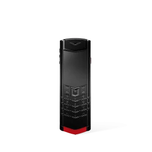 Signature S+ Black Steel Calfskin Raspberry Red