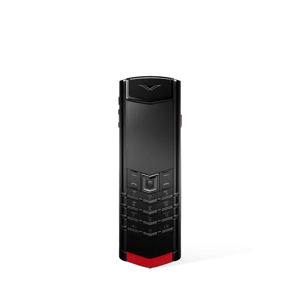Signature S+ Black Steel Calfskin Raspberry Red