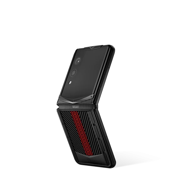 Quantum Flip Phone - Carbon Texture Series, Auspicious Phoenix