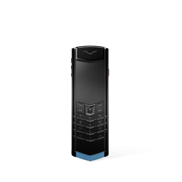 Signature S+ Black Steel Calfskin Powder Blue