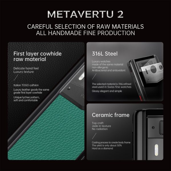 Metavertu 2 Max Screen Calfskin 5G Web3 AI Phone Verona Green - Image 2
