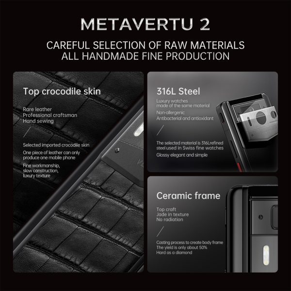 Metavertu 2 Max Screen Alligator Skin Web3 AI Phone Black - Image 2